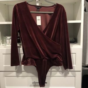 NWT! Banana Republic Thong Velvet Bodysuit